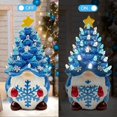 thumbnail image 4 of Ceramic Christmas Tree Gnome Figurine with Snowflake Pattern and Holiday Star Topper for Home Table Decor Gift, 4 of 5