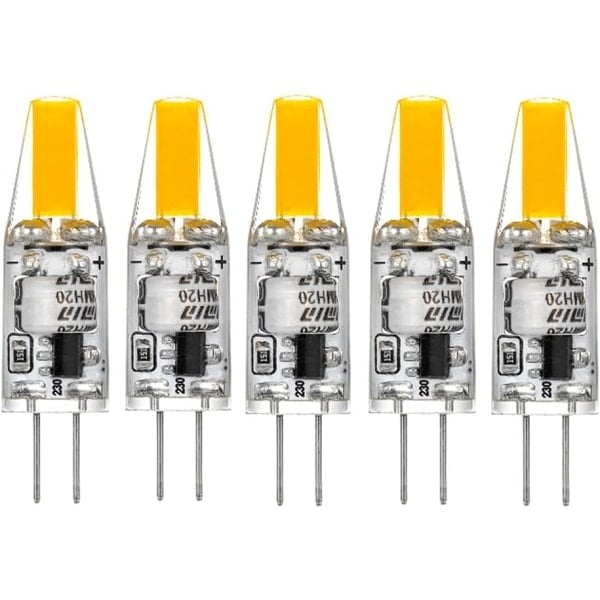 G4 LED 220V 2W 2700K warm white 200LM, silicone bulbs replace traditional 20W halogen bulbs, 5-pack