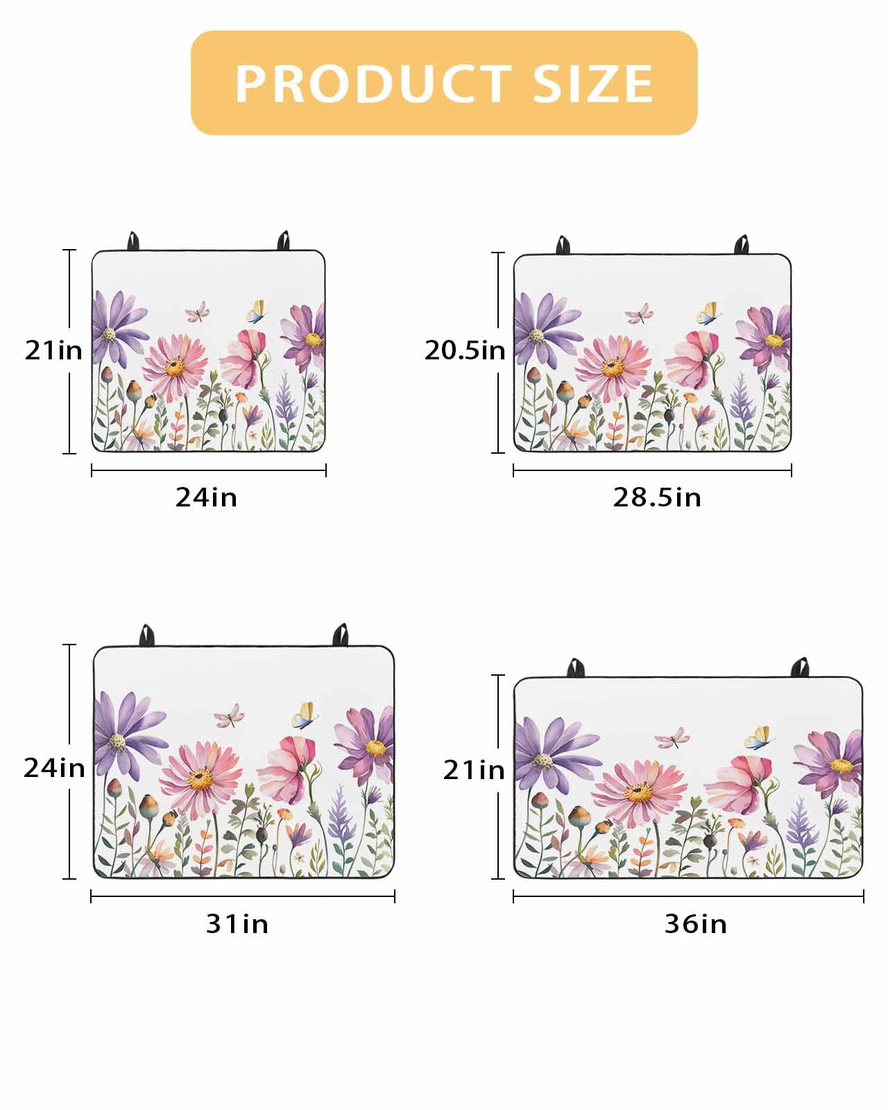 nqOlkjepod Large Induction Cooktop Protector Mat 36"x21", Watercolor Flowers Stove Top Covers for Electric Stove, Botanical Floral Herb Butterfly Stove Burner Cover Mats, Glass Top Stove Cover