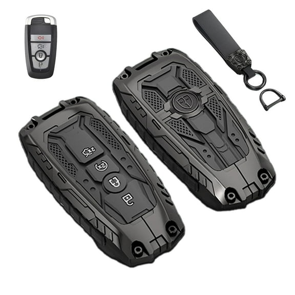 Zinc Alloy Key Case for Ford Key Fobs – 4-Button Holder Shell, Suitable for Mustang, Fusion, Raptor, F150, F250, F350, F450, F550, Edge, Explorer, Maverick