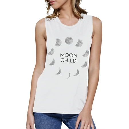 Moon Child Womens Halloween Muscle Top Cute Graphic Muscle T-Shirt