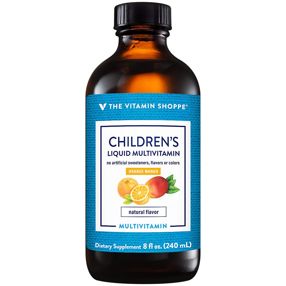 The Vitamin Shoppe Children's Liquid Multivitamin, Natural Orange Mango