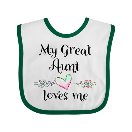 

Inktastic My Great Aunt Loves Me- Heart Gift Baby Boy or Baby Girl Bib