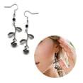thumbnail image 2 of Milue Bead Black Gem Drop Earrings Retro Fashion Rose Flower Shape Earrings, 2 of 9