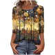 thumbnail image 2 of Xuyuer Fashion Women's Boho Unisex Print Loose Casual Round Neck 3/4 Sleeve T-Shirt Oversized Top, 2 of 7
