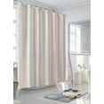 thumbnail image 3 of Fsddascl Pink Blue Gray Shower Curtain Set - Small 36" x 72" Washable Bathtub Curtain with 12 Hooks, Beige Vintage Simple Abstract Stripes Waterproof Fabric Stall Shower Curtains for Bathroom/Bathtub, 3 of 6