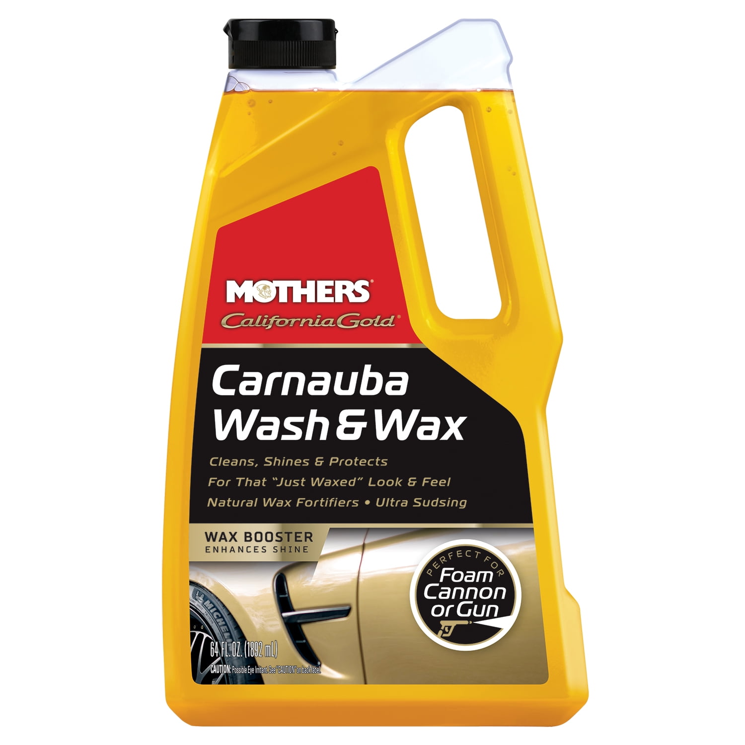 Mothers 05674/155200 California Gold Carnauba Wash & Wax 64 oz. and Mothers Microfiber Ultra-Soft Polishing Cloth