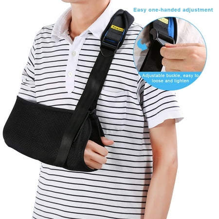 Adult Adjustable Arm Sling,HURRISE Breathable Arm Support Strap Shoulder Immobilizer For Broken Arm Immobilizer,Dislocation - w/padded stra - For Left, Right Arm, Men, Universal(one (Best Sling For Broken Collarbone)