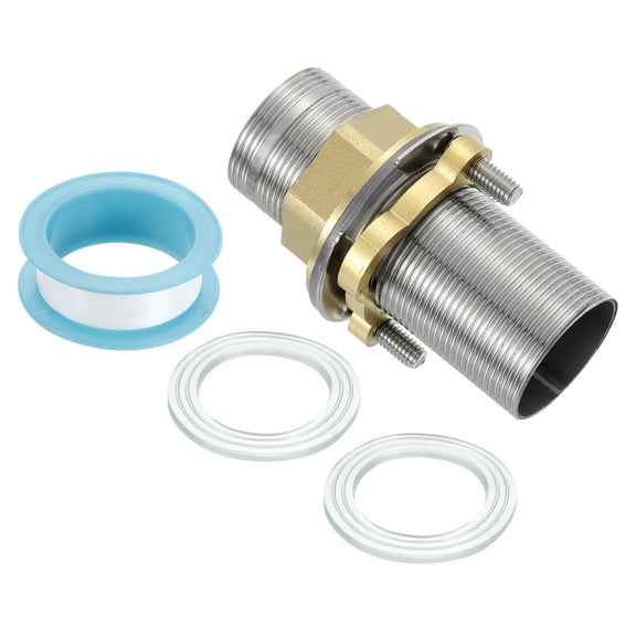 Uxcell Faucet Mount Extension Shank 3"x 1.25" Stainless Steel Pipe Faucet Extension Longer Fixed High Foot Faucet Fittings