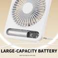 thumbnail image 5 of Mini ventilador de escritorio recargable por USB con funcionamiento silencioso, ventilador pequeño portátil para oficina, dormitorio, viajes, blanco o negro, 5 of 5
