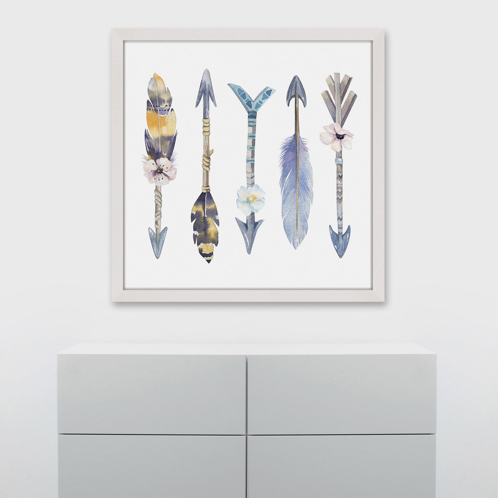 Marmont Hill "Floral Arrows" by Shayna Pitch Framed Painting Print