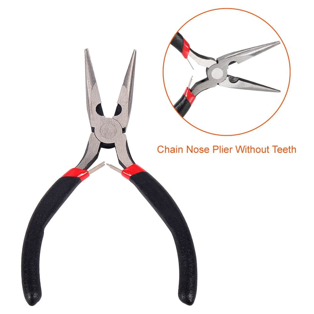 All-in-One DIY Jewelry Tool Kit - Pliers & Stainless Steel Findings (Clasps, Lobster Clasps, Dog Clasps, Crimp Beads, Ear Hooks)