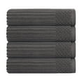 thumbnail image 2 of Superior Soho Ribbed Cotton Absorbent Bath Towel Set of 4, Charcoal, 2 of 9
