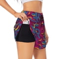 thumbnail image 3 of Lsque Colorful Snake Printed Women's Running Shorts with Liner Pockets,Elastic Quick Dry Workout Athletic Gym Yoga Shorts,Womens High Waist Shorts-Small, 3 of 9