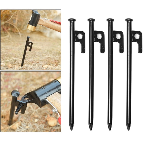 de 4 unidades de estacas multiusos para tienda, ancla de material acero para toldo, clavijas para lona, , jardín al , Camping, senderismo 20 centímetros DYNWAVEMX estacas de la tienda