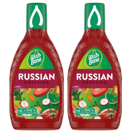Wish-Bone Russian Salad Dressing, 15 fl oz - Pack of 2, Includes V2U Utensil Set