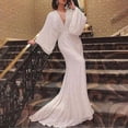 thumbnail image 4 of Vestido elegante de fiesta con escote en V, manga larga, lentejuelas y cola de pez, 4 of 5