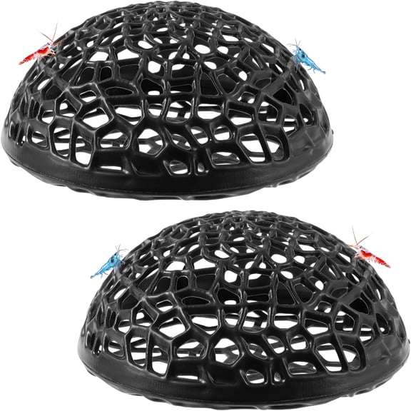ACDANC 2 Pack Aquarium Shrimp Hide Cave, Porous Shrimp Hideout Shelter for Breeding & Molting, Detachable Tunnel Ornament for Fish Tank, Shrimp & Small Fish (Black)