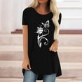thumbnail image 2 of Chemises Imprimées Décontractées Mode Femme Manches Courtes T-Shirt Ample Tunique Blouse, 2 of 9