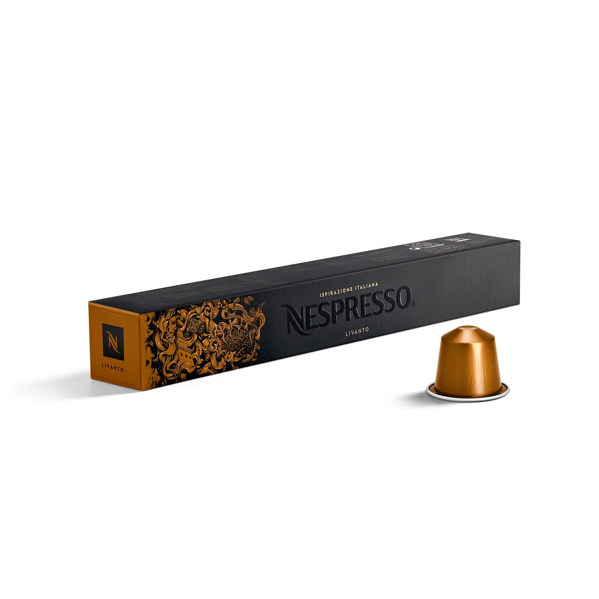 Nespresso Capsules Original, Livanto, Medium Roast Espresso Coffee, 50-Count Espresso Coffee Pods