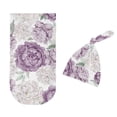 thumbnail image 2 of Sweet Jojo Designs Peony Floral Garden Lavender Purple and Ivory Girl Baby Cocoon and Beanie Hat Sleep Sack Set 2 Piece, 2 of 6