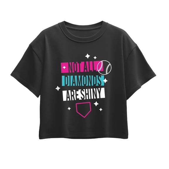 Instant Message - Not All Diamonds Are Shiny Short Sleeve Boxy Graphic T-Shirt