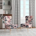 thumbnail image 2 of Designart "Transcendent Angles in Pink I" Pink Transcendent Upholstered Accent Chair - Modern Arm Chair For Living Room, 2 of 7