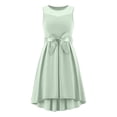 thumbnail image 5 of OGLCCG Teens Girl's Dresses with Bow Belt Mesh Tulle Sleeveless Casual Holiday Sundress High-Low Wedding Princess Dress 5-16 Years, 5 of 6