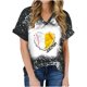 thumbnail image 2 of Fiudx Liquidación de Ofertas Flash Blusa Holgada de Manga Corta con Cuello En V Informal Estampada a La Moda para Mujer, 2 of 5