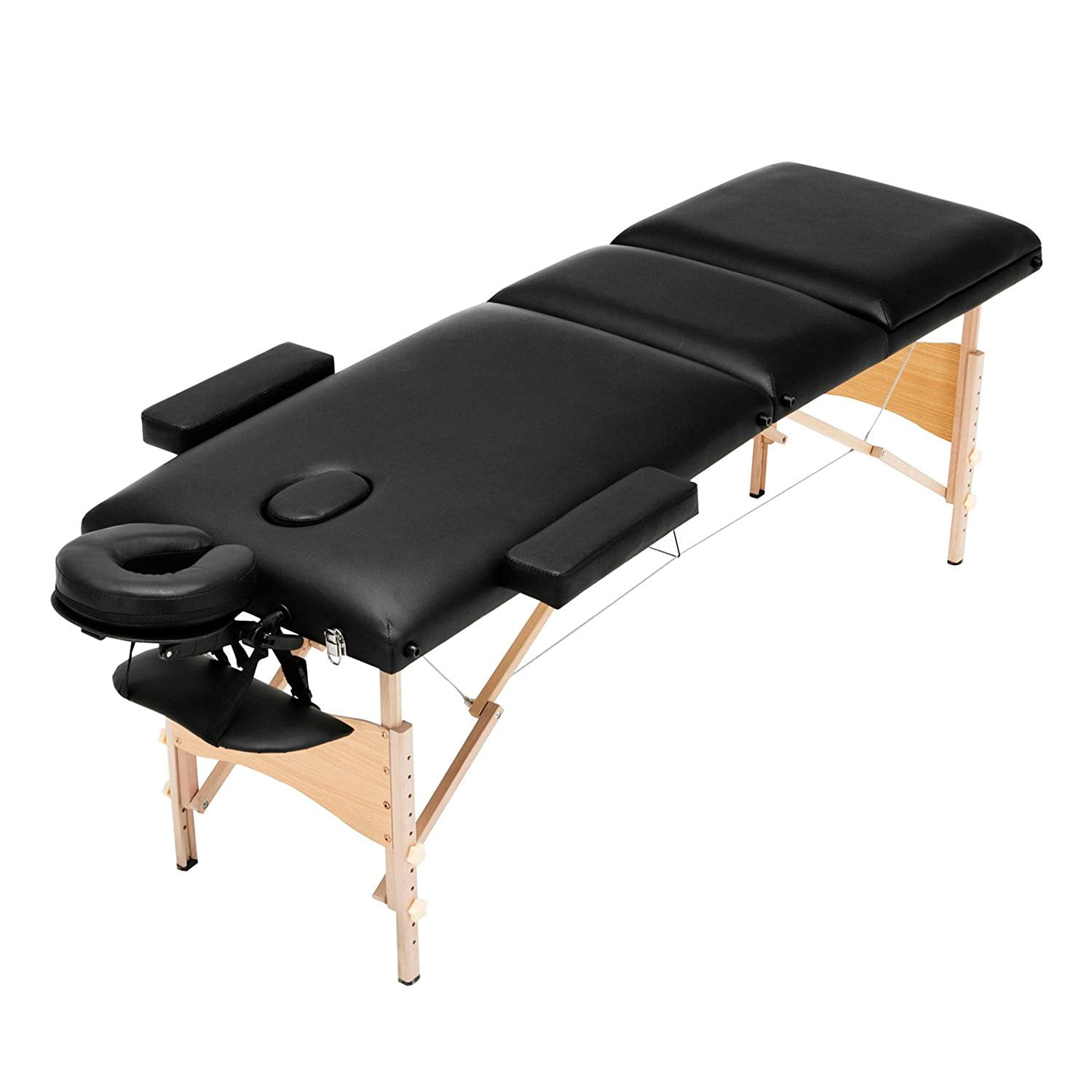 84" Folding Massage Table Bed Portable 3 Fold Face Cradle Arm Sling