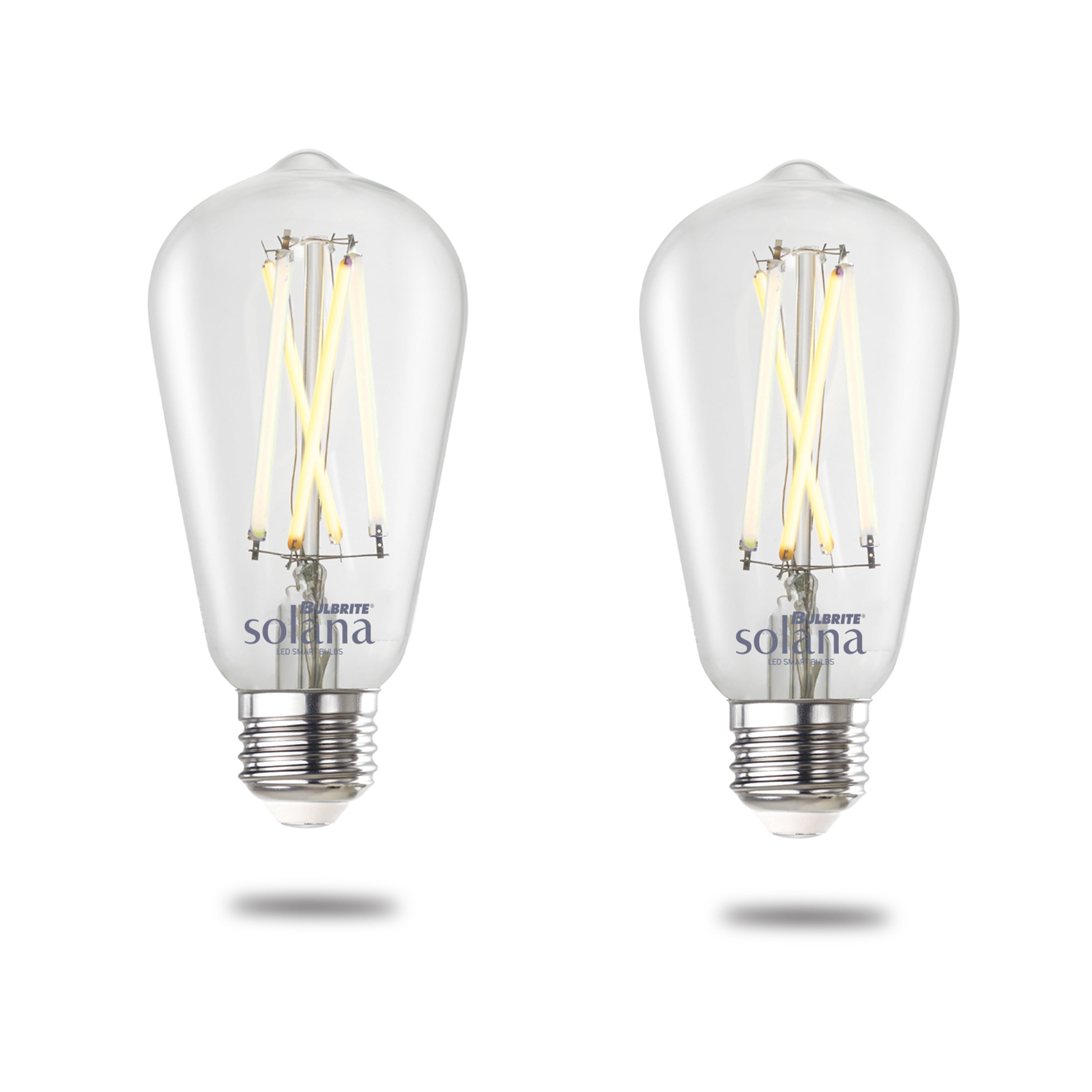 Bulbrite Solana Edison WiFi LED Smart Bulb, 60 Watt Equivalent, ST18 90  CRI Clear Filament Dimmable Light Bulb, Compatible with Alexa and Google  Home, 2 Pack