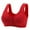 Red, variant on Alitao Bras for Women Wireless Bras Women Lace Front Button Shaping Cup Adjustable Shoulder Strap Large Size Bra Seamless Bras Full Coverage Bra Black L