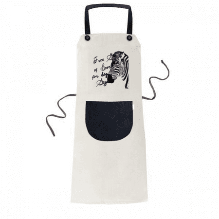 

Simple Pinto Picture Letter Animal Apron Adjustable Bib Cotton Linen BBQ Kitchen Pocket Pinafore