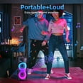 thumbnail image 5 of PEPWELL Portable Bluetooth Speaker, Wireless Boombox with Deep Heavy Bass Subwoofer, RGB LED Lights, TWS Pairing, Loud Stereo Sound, DJ Party/Karaoke Machine with Mic for Outdoor/Home/Camping, 5 of 10