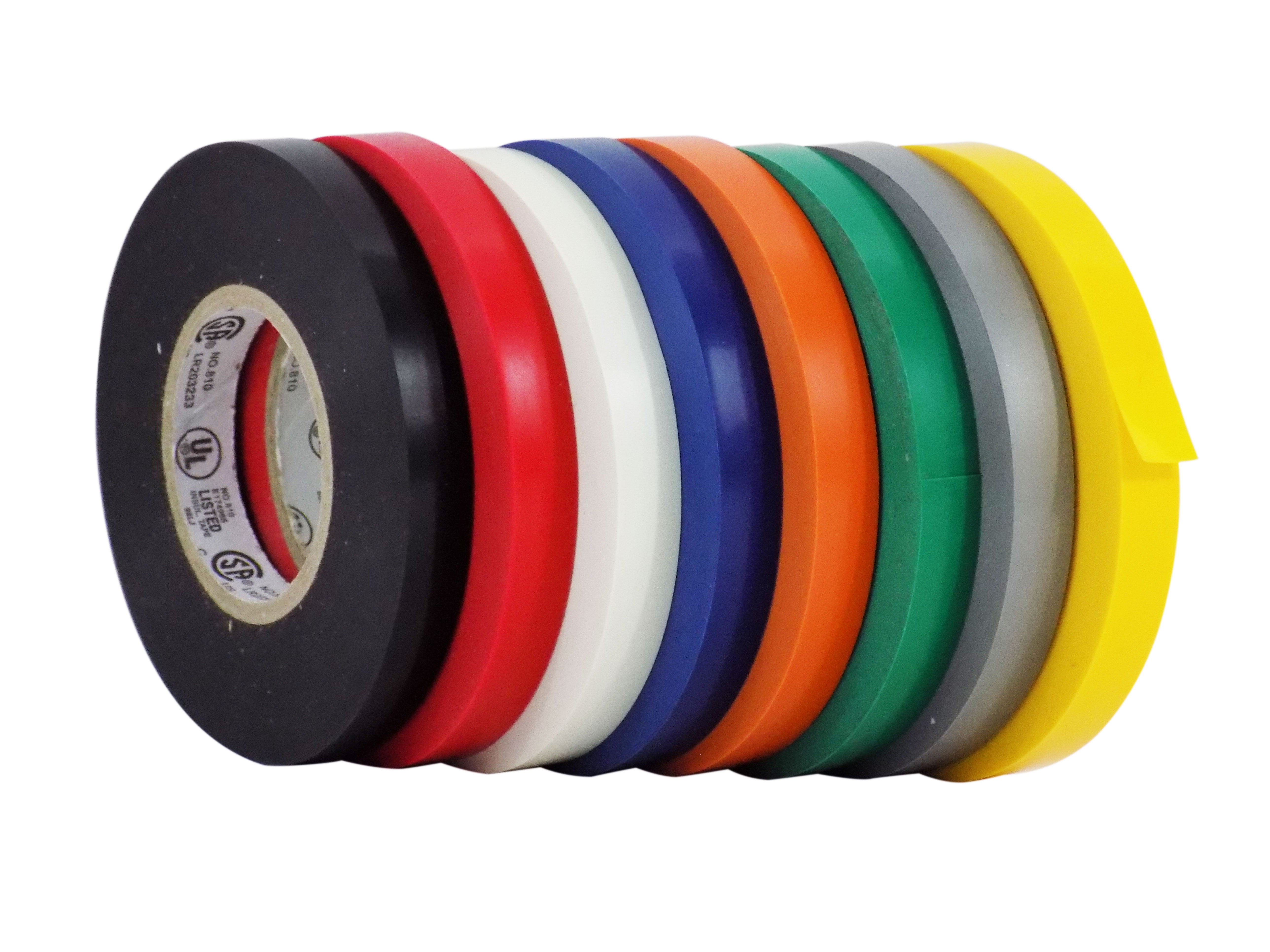 WOD EL766AW Professional Grade Electrical Tape General Purpose Rainbow