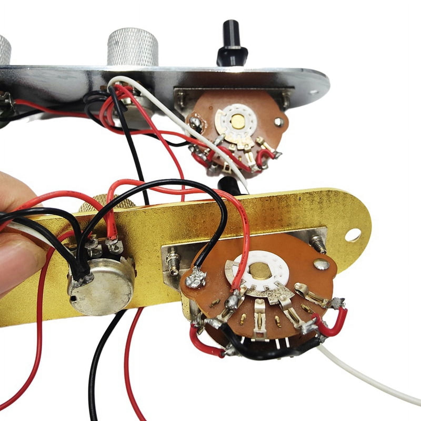 6 String Roller Saddle Guitar Prewired Control Plate and Bridge Plate TL Electric Guitar Replacement Parts Gold