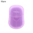 thumbnail image 1 of Trayknick 50Pcs Travel Disposable Mini Washing Hand Bath Clean Scented Slice Soap Paper Lavender, 1 of 13