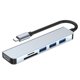 thumbnail image 1 of 6-en-1 Tipo-C Hub Multifuncional Tipo-C Convertidor Carcasa de aleación de aluminio con puertos USB3 Abanopi Gris, 1 of 7
