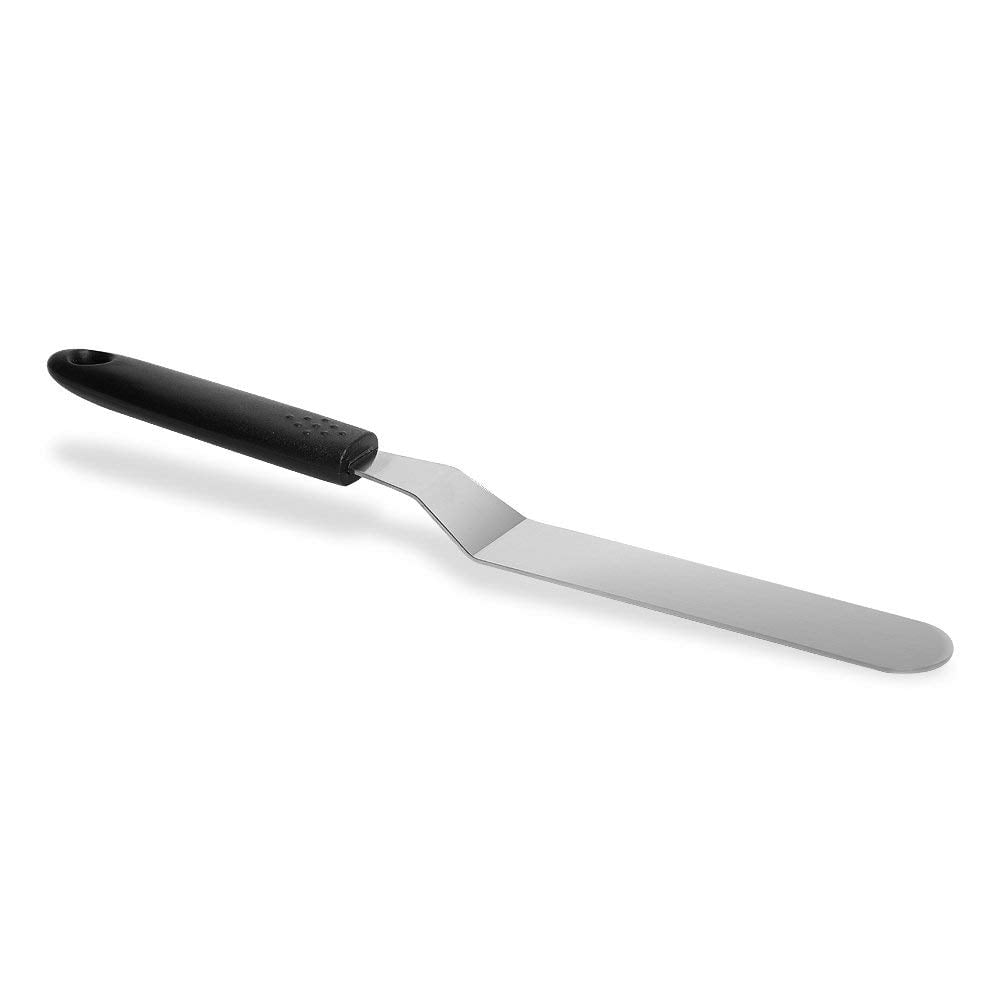 9" Angled Stainless Steel Offset Icing Spatula with Ergonomic Handle Spreads Frosting Smoothly
