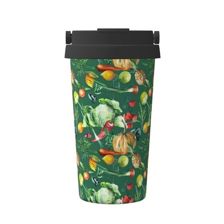 

Pofeuu Vegan Print Coffee Mug Iced Coffee Tumbler Cup Double Wall Vacuum Leak-Proof Thermos Mug CoffeeThermos Travel Mug