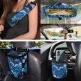 thumbnail image 4 of Yuyamidu Cute Dolphin Car Seat Cover Front Back Seat Covers 15 PCS Blue Hibiscus Steering Wheel Cover Seat Belt Pad Garbage Bag Air Vent Bag Rearview Mirror Cover Coasters Key Chain, 4 of 7