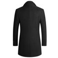 thumbnail image 2 of SWSMCLT Men's Wool Blend Pea Coats Winter Long Sleeve Slim Fit Topcoat Thermal Quilted Coat Jacket Fall Thick Work Casual Classic Black X-Small, 2 of 3