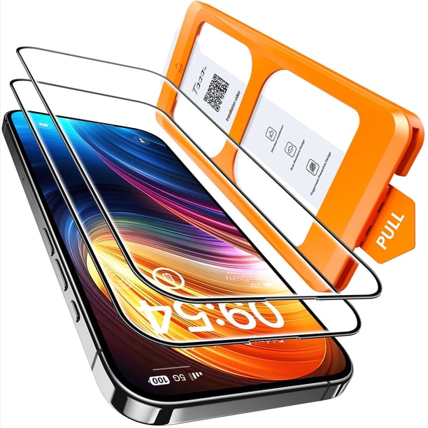 Protector de pantalla TOCOL para iPhone 16 9H de vidrio templado, paquete de 2