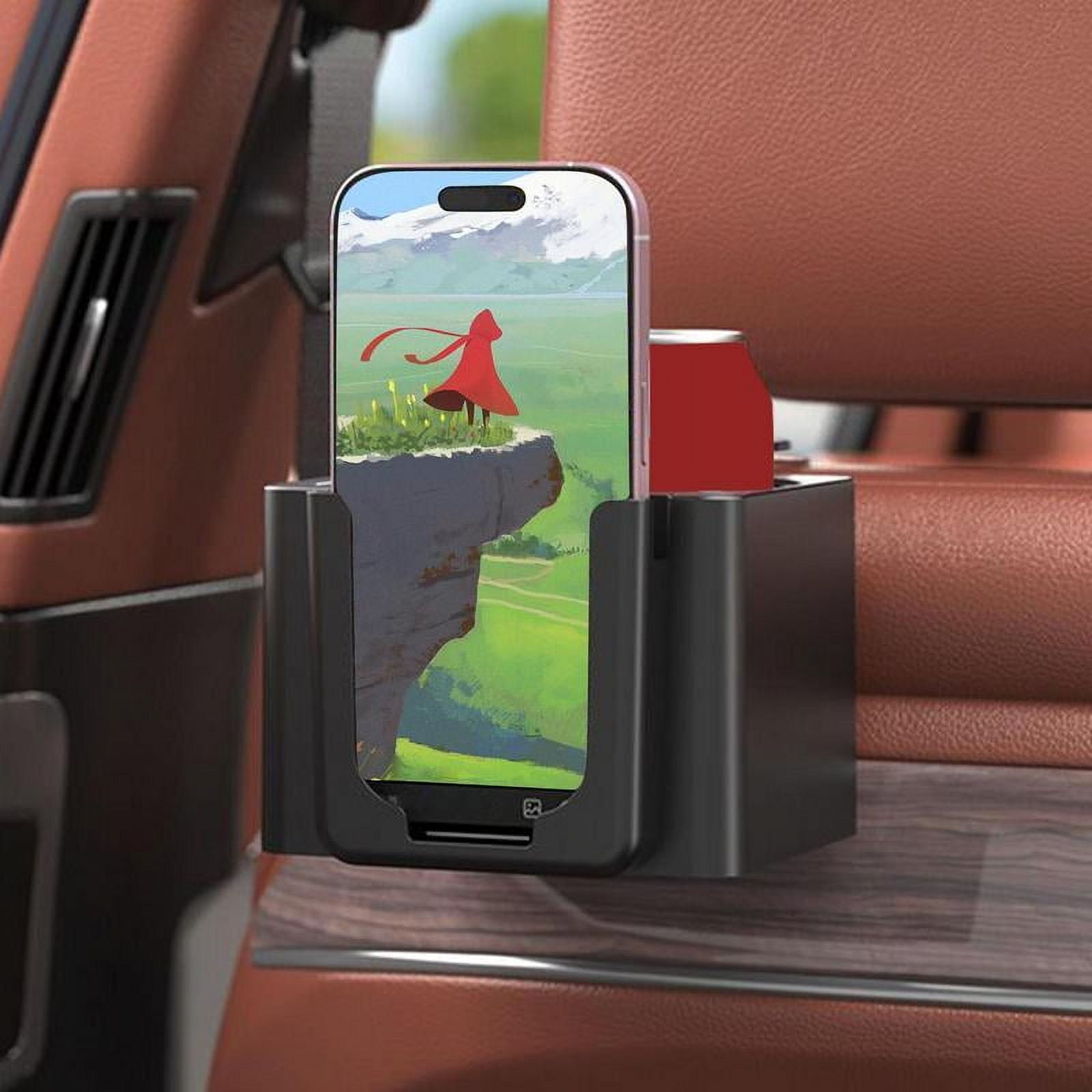 pertain Headrest Cup Holder Large Capacity Headrest Cup Organizer Adjustable Backseat Storage Box Drink Pocket Food Tray For Bottle