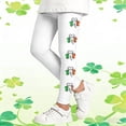 thumbnail image 2 of Bainana Girls St Patricks Day Printed Leggings Elastic Waist Tiper Leg Casual Yoga Pants Comfortable Stretch Little Girls Athletic Playwear Bottoms White Size 3-4 Years, 2 of 6
