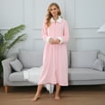 thumbnail image 2 of Richie House Women Fleece Robe Plush Long Zip Front Warm Soft Zippered Bathrobes S-3XL RHW4047, 2 of 5