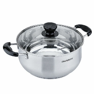 Charms Casserole en Acier Inoxydable avec Couvercle en Verre 20JBC10 20cm