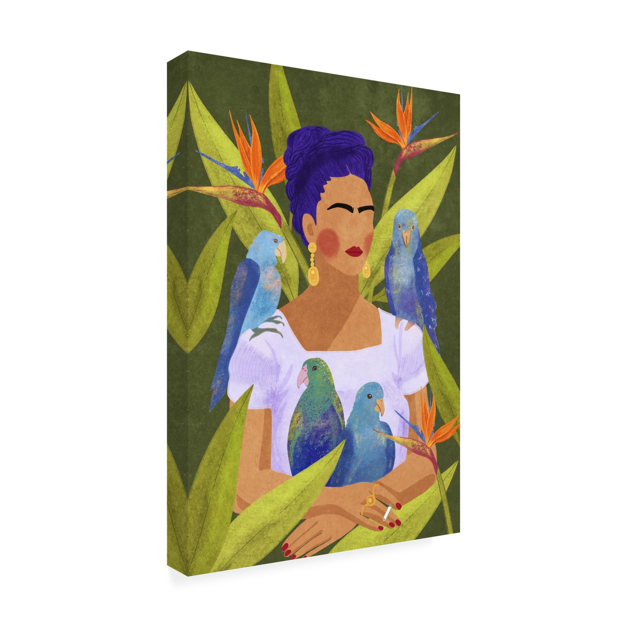 Trademark Fine Art Raissa Oltmanns Frida and birds Canvas Wall Art