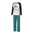 thumbnail image 2 of Family Matching Christmas Pajamas Sets, Long Sleeve Letter Print Tops + Plaid Pants/Long Sleeve Jumpsuit Sleepwear Set, 2 of 8