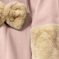 thumbnail image 7 of Babysbule Winter Jackets for Women Women's Long Sleeve Woolen Jacket Bow Cape Set Outwear Plush Stitching Coat, 7 of 7